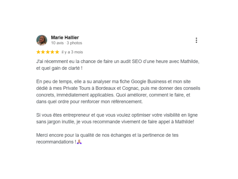 Avis sur audit SEO