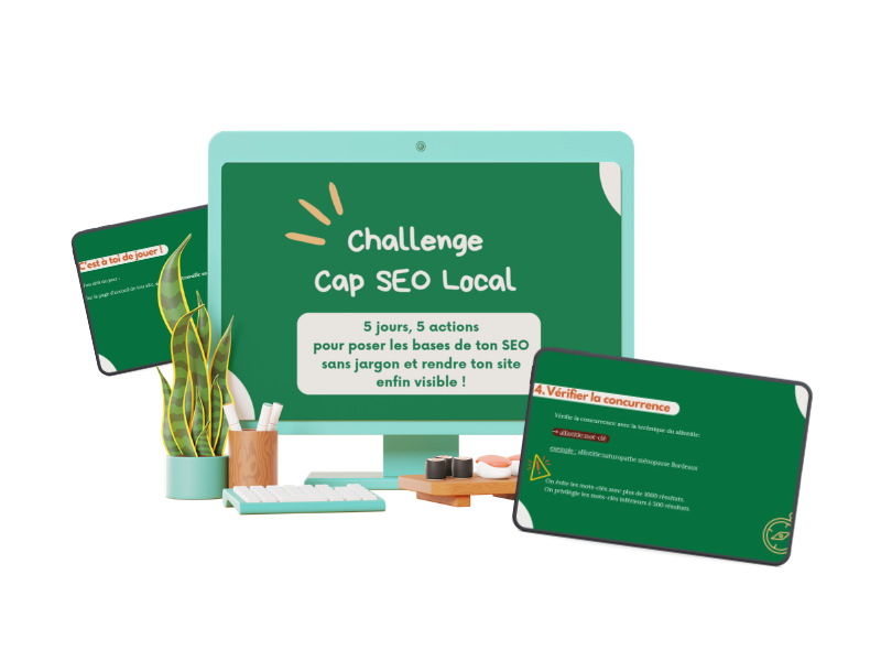 5 jours de challenge SEO Local pour poser les bases de ton SEO sur ton site internet et ta fiche Google